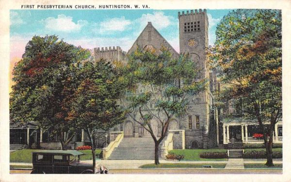 Huntington West Virginia First Presbyterian Church Antique Postcard J80314