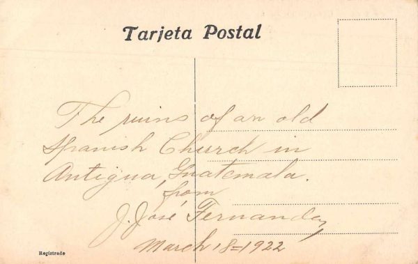 Antiqua Bahamas Ruinas de la Concepcion Antique Postcard J80364 - Image 2