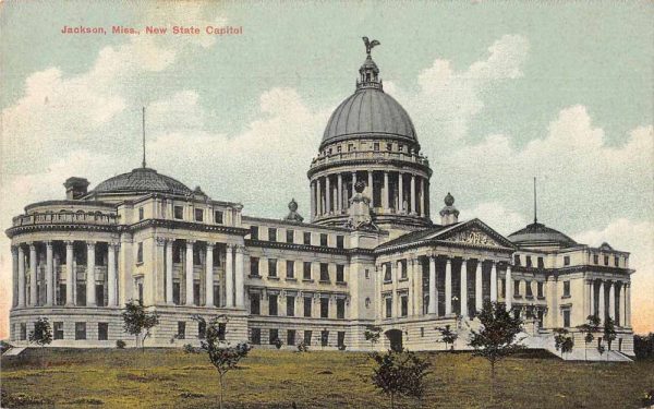 Jackson Mississippi State Capitol Exterior View Antique Postcard J80419