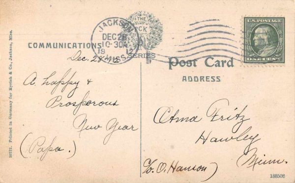 Jackson Mississippi State Capitol Exterior View Antique Postcard J80419 - Image 2