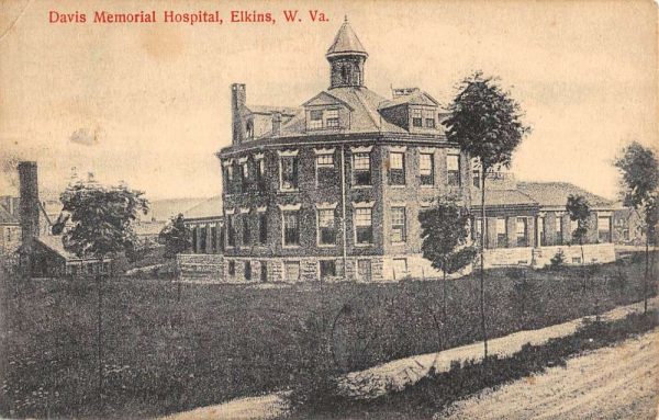 Elkins West Virginia Davis Memorial Hospital Antique Postcard K105064