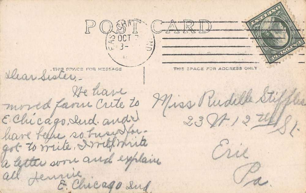 East Chicago Indiana Harrison High School Real Photo Antique Postcard K105105 - Image 2