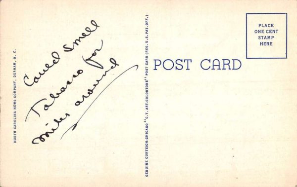 Durham North Carolina Chesterfield Cigarettes Co Antique Postcard K105111 - Image 2
