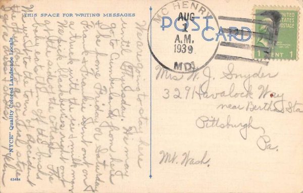 Accident Maryland Sunset Waterfront Greeting Antique Postcard K105145 - Image 2