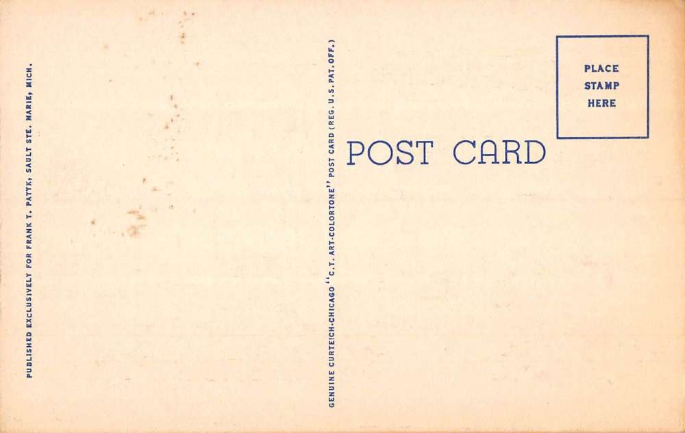 Sault Ste Marie Michigan Large Letter Linen Antique Postcard K105188 - Image 2