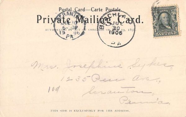 Honesdale Pennsylvania Presbyterian Church Street View Antique Postcard K105231 - Image 2