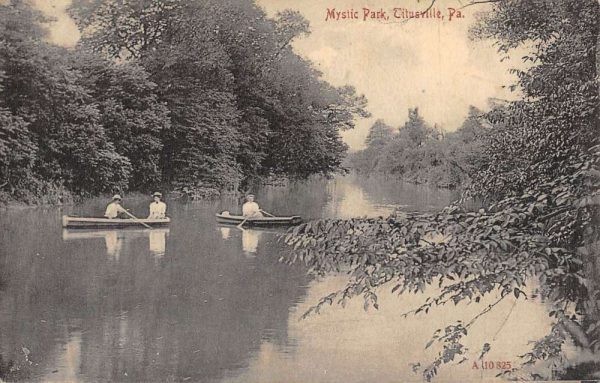Titusville Pennsylvania Mystic Park Waterfront Antique Postcard K105266