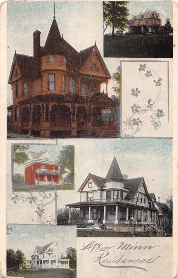 Atkin Minnesota Residences Historic Bldg Multiview Antique Postcard K105290