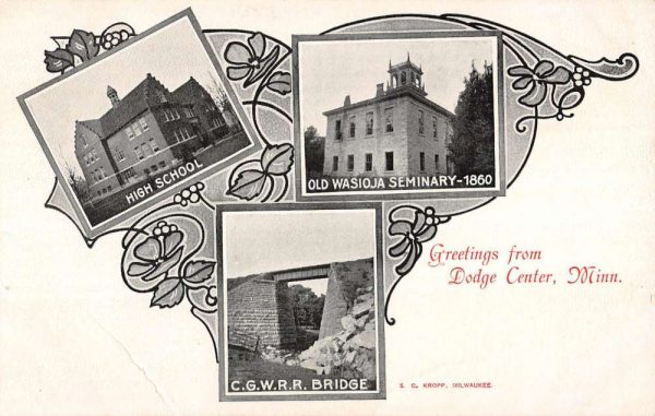 Dodge Center Minnesota Historic Bldg Multiview Antique Postcard K105297