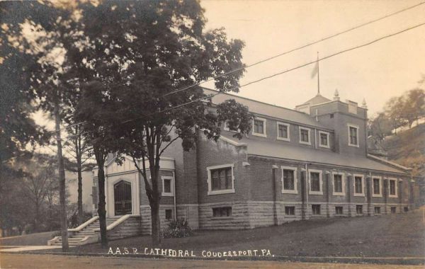 Coudersport Pennsylvania AASR Cathedral Real Photo Antique Postcard K105309
