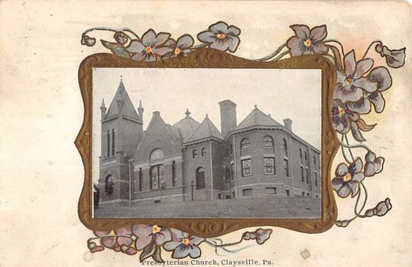 Claysville Pennsylvania Presbyterian Church Antique Postcard K105332