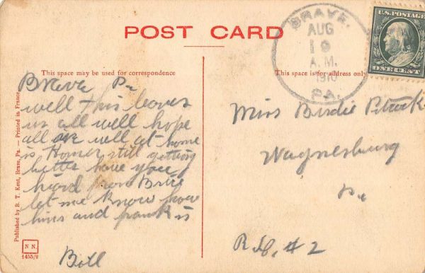 Brave Pennsylvania Birdseye View Of City Antique Postcard K105344 - Image 2