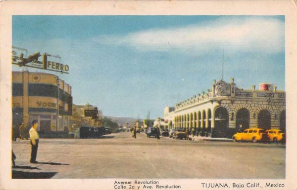Tijuana Mexico Baja California Avenue Revolution Street Scene Postcard J80476