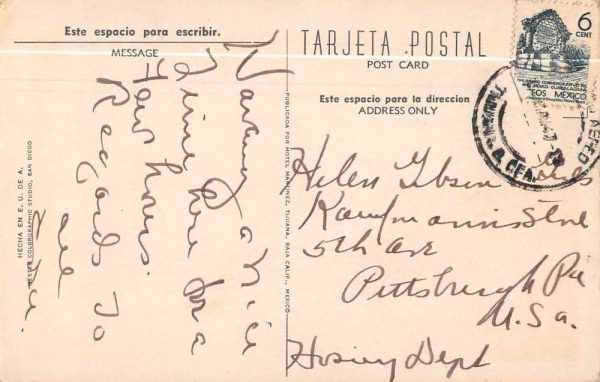 Tijuana Mexico Baja California Avenue Revolution Street Scene Postcard J80476 - Image 2