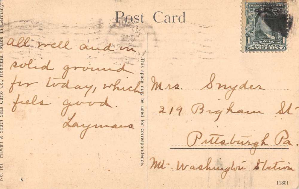 Honolulu Hawaii Gathering Cocoanuts Aloha Nui Private Mail Postcard K105384 - Image 2