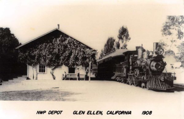 Glen Ellen California NWP Railroad Depot Real Photo Vintage Postcard K105437