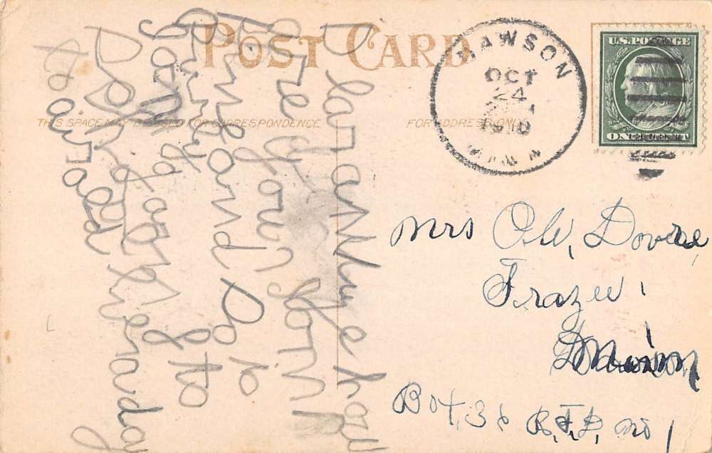 Dawson Minnesota Main Street Scene Historic Bldgs Antique Postcard