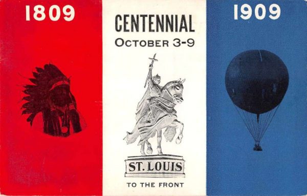 St Louis Missouri 1909 Centennial Hot Air Balloon Antique Postcard J80527