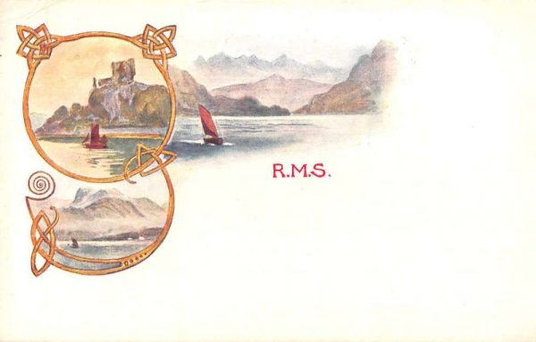Scotland RMS Steamer Steamship Scenic View Antique Postcard J80538