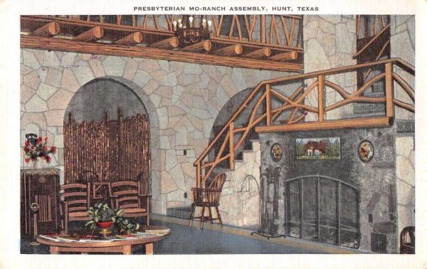 Hunt Texas Presbyterian Mo-Ranch Assembly Interior View Antique Postcard J80627