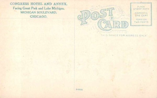 Chicago Illinois Congress Hotel German Room Antique Postcard J80632 - Image 2
