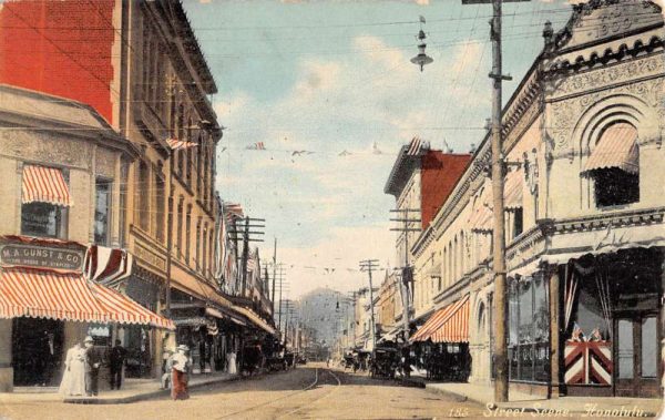 Honolulu Hawaii Street Scene Historic Bldgs Antique Postcard K105511