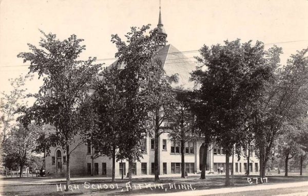 Aitkin Minnesota High School Real Photo Antique Postcard K105523