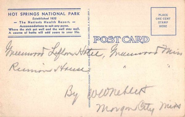 Hot Springs Arkansas Buckstaff Baths Front View Antique Postcard J80703 - Image 2