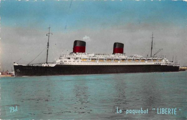 Le Paquebot Liberte Steamer Tinted Real Photo Antique Postcard J80705