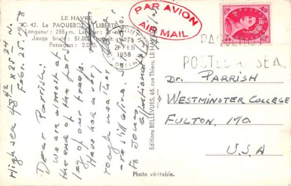 Le Paquebot Liberte Steamer Tinted Real Photo Antique Postcard J80705 - Image 2