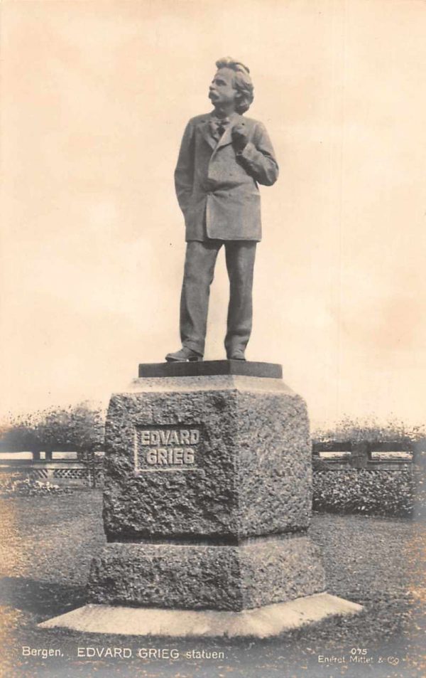 Bergen Norway Edvard Grieg Monument Real Photo Antique Postcard J80716