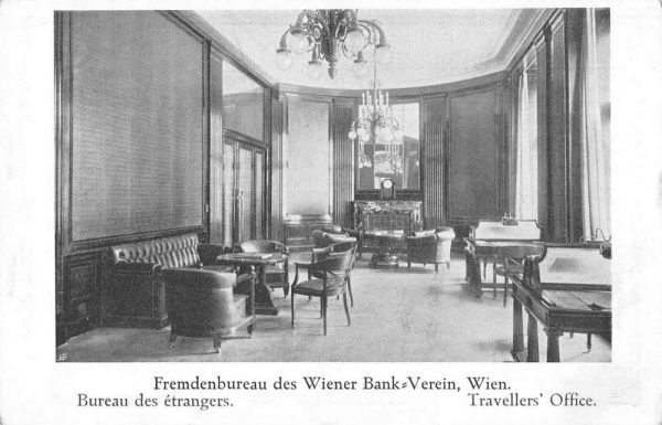 Wien Austria Wiener Bank Verein Travellers Office Antique Postcard J80741