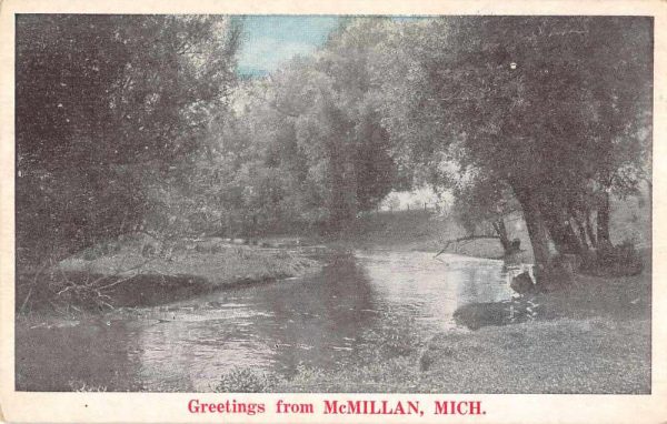 McMillan Michigan Greetings Scenic View Antique Postcard J80786