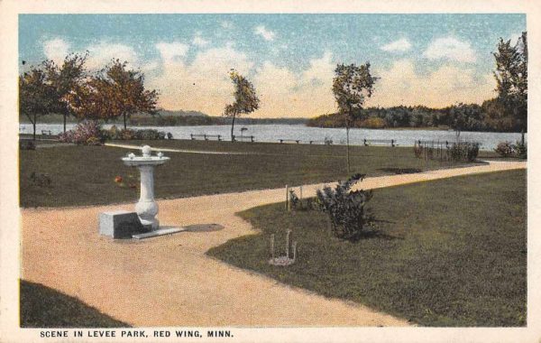 Red Wing Minnesota Levee Park Scenic View Antique Postcard J80792