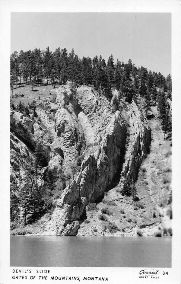 Montana Gates of the Mountains Devil's Slide Real Photo Antique Postcard J80798