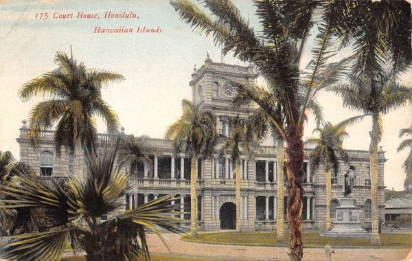 Honolulu Hawaiian Islands Court House Private Mail Antique Postcard K105584