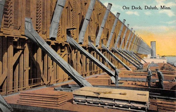 Duluth Minnesota Ore Dock Industrial Scene Antique Postcard K105666