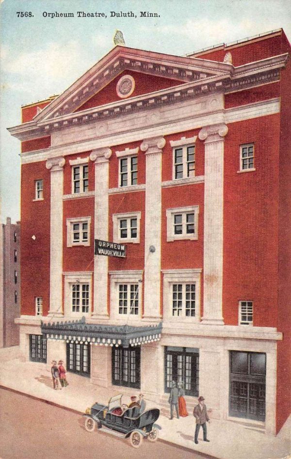 Duluth Minnesota Orpheum Theatre Street View Antique Postcard K105667