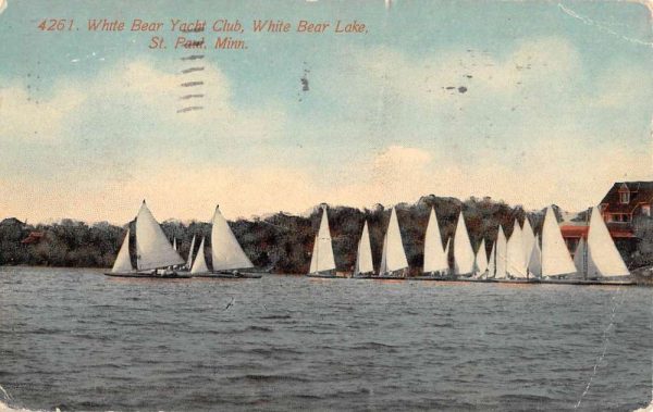 St Paul Minnesota White Bear Lake Yacht Club Antique Postcard K105735