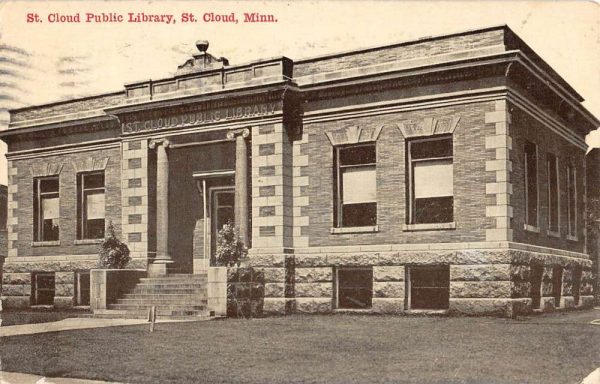 St Cloud Minnesota Public Library Street View Antique Postcard K105742