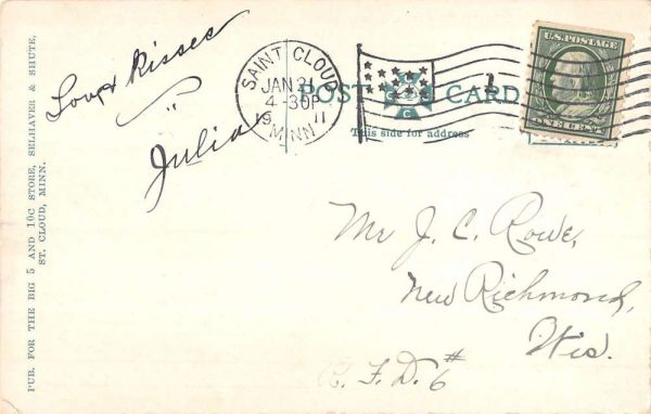 St Cloud Minnesota Public Library Street View Antique Postcard K105742 - Image 2