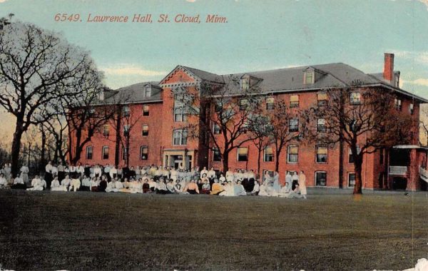 St Cloud Minnesota Lawrence Hall Street View Antique Postcard K105743