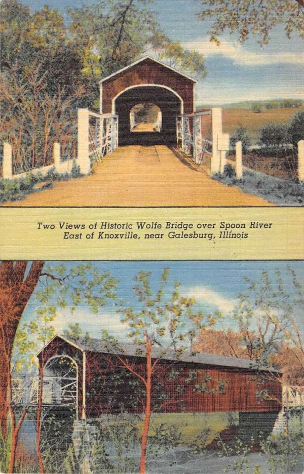 Galesburg Illinois Historic Wolfe Bridge Multiview Antique Postcard K105757