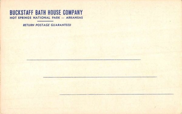 Hot Springs Arkansas Buckstaff Bath House Street View Antique Postcard K105766 - Image 2