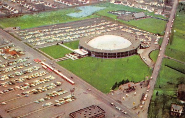 Cuyahoga Falls Ohio Cathedral Of Tomorrow Birdseye View Vintage Postcard K105807