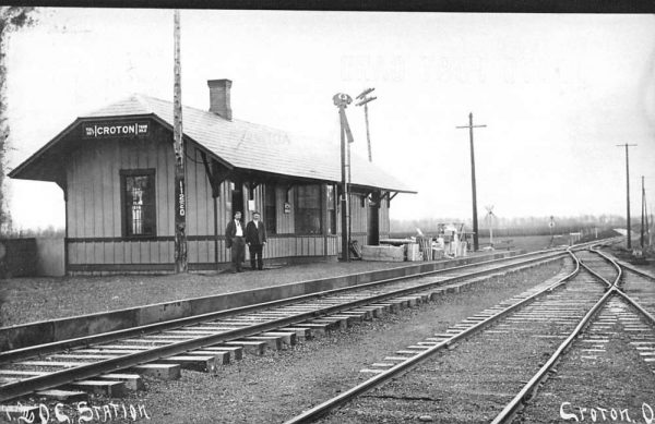 Croton Ohio Railroad Depot Station Real Photo Vintage Postcard K105813