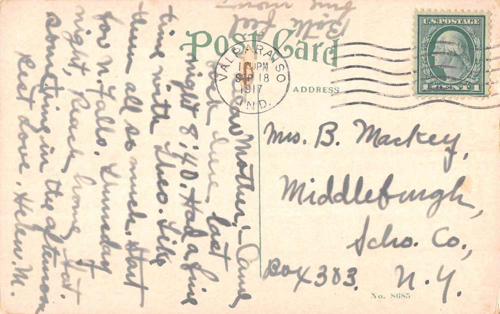 Valaparaiso Indiana University President Home Antique Postcard K105885 - Image 2