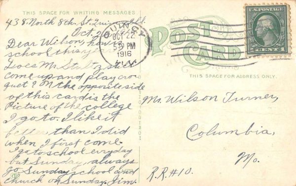 Quincy Illinois Gem City Business College Antique Postcard K105902 - Image 2