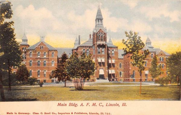Lincoln Illinois AFMC Main Building Antique Postcard K105903