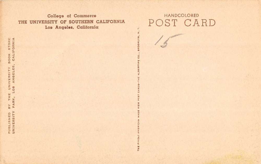 Los Angeles California University Commerce College Antique Postcard K105948 - Image 2